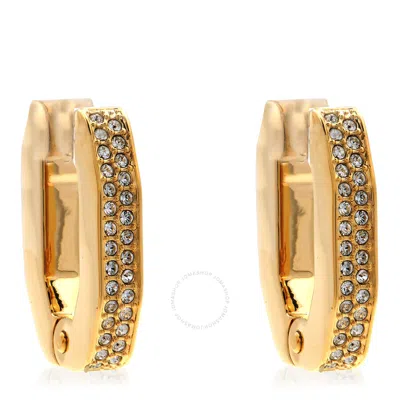 Swarovski Ladies Dextera Octagon Hoop Earrings In White/gold Tone