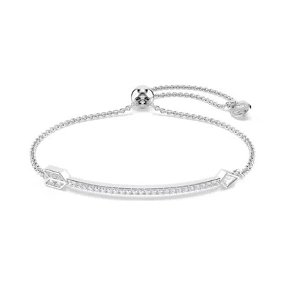 Swarovski Ladies Idyllia Mixed Cuts Arrow Bracelet In Silver