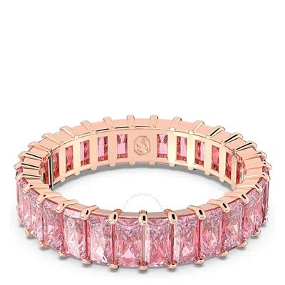 Swarovski Ladies Matrix Baguette Cut Pink Ring