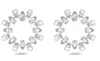 Swarovski Matrix Cubic Zirconia Frontal Hoop Earrings In Rhodium / White