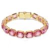 Swarovski Octagon Cut, Pink, Gold-tone Millennia Bracelet In Pink/gold Tone