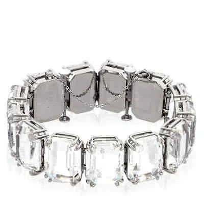 Pre-owned Swarovski Ladies Millenia Rhodium Plated Octagon Cut Oversized Crystals In White