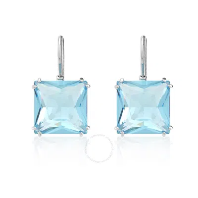 Swarovski Ladies Millenia Square Cut Blue Crystal Drop Earrings