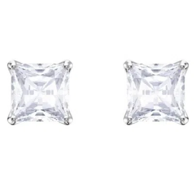 SWAROVSKI SWAROVSKI LADIES RHODIUM-PLATED ATTRACT CRYSTAL STUD EARRING
