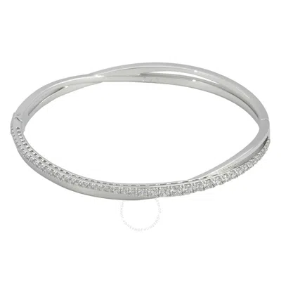 Swarovski Ladies Rhodium Plated Hyperbola Bangle In White