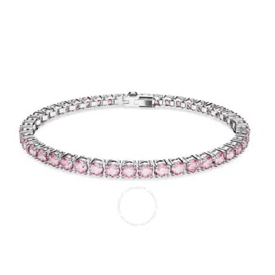 SWAROVSKI SWAROVSKI MATRIX PINK RHODIUM PLATED TENNIS BRACELET