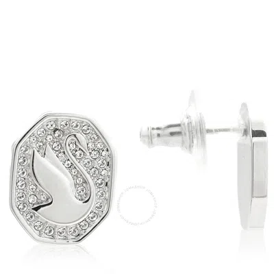 Swarovski Ladies Signum Swan Stud Earrings In White