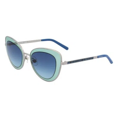 Swarovski Ladies' Sunglasses  Sk0144-5114w  51 Mm Gbby2 In Blue