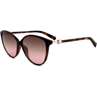 Swarovski Ladies' Sunglasses  Sk0331 5852f Gbby2 In Black