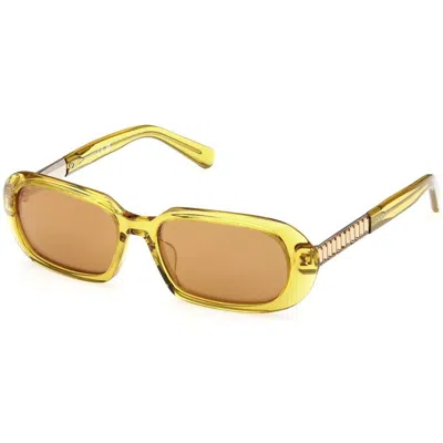 Swarovski Ladies' Sunglasses  Sk0388-5339g  53 Mm Gbby2 In Yellow