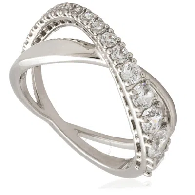 Swarovski Ladies Twist Ring In Green/white/red/silver Tone