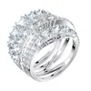 Swarovski Ladies Twist Wrap Ring In Green/white/silver Tone