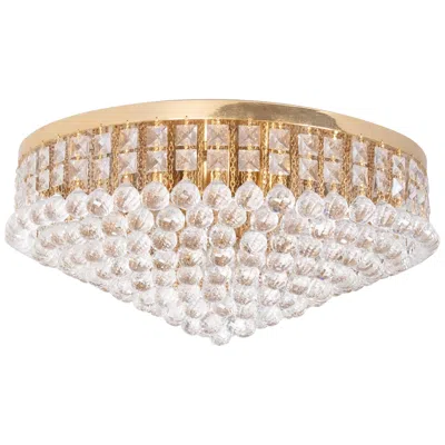 Pre-owned Swarovski Large Crystal Ball Chandelier In Hollywood Regency Style, Italy, 1978 In Sand