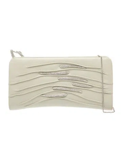 Pre-owned Swarovski Leather Clutch In Neutral