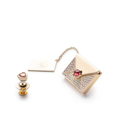 Swarovski Letra Women's Brooch In Gold
