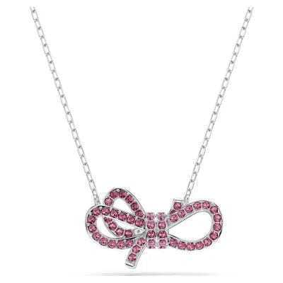 Swarovski Lifelong Bow Pendant Necklace In Pink