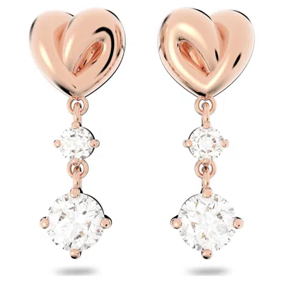 Swarovski Lifelong Heart Drop Earrings In White