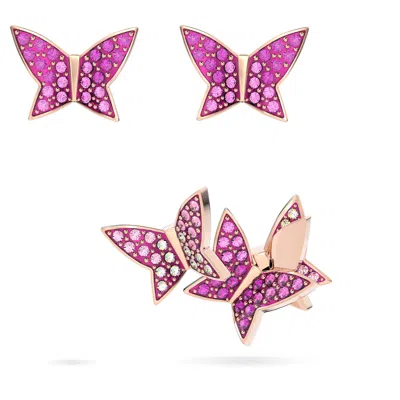 Swarovski Lilia Stud Earrings In Pink