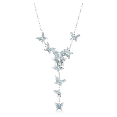 Swarovski Crystal Butterfly Lilia Y Necklace In Blue