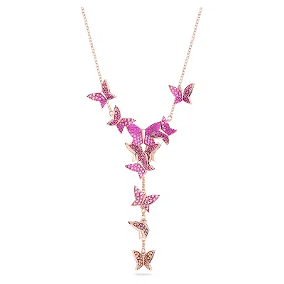 Swarovski Lilia Y Necklace In Pink