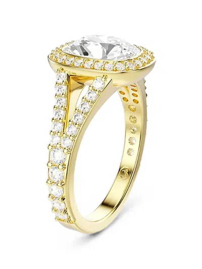 Swarovski Logo-engraved Ring In Gold