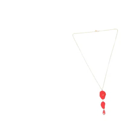 Swarovski Long Pendant Necklace In Red Crystal