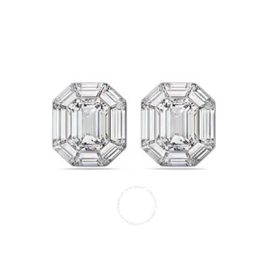 Swarovski Lucent Clip Earrings Aluminium Crystal In White