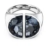 Swarovski Lucent Cocktail Ring Half Cut Rhodium Shiny Grey In Silver Tone