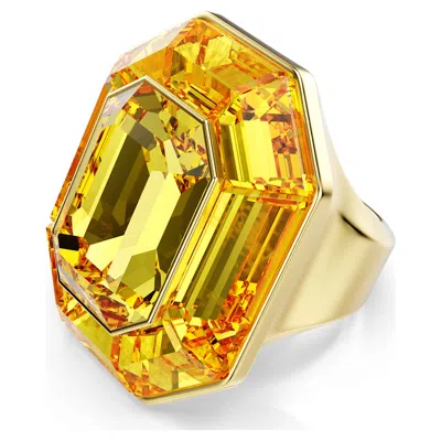 Swarovski Lucent Cocktail Ring In Yellow