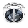 Swarovski Lucent Cocktail Ring Half Cut Rhodium Shiny Grey In Gray