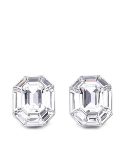 Swarovski Lucent Crystal Clip-on Earrings In Burgundy