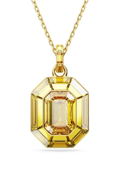 Swarovski Lucent Crystal Pendant Necklace In Yellow