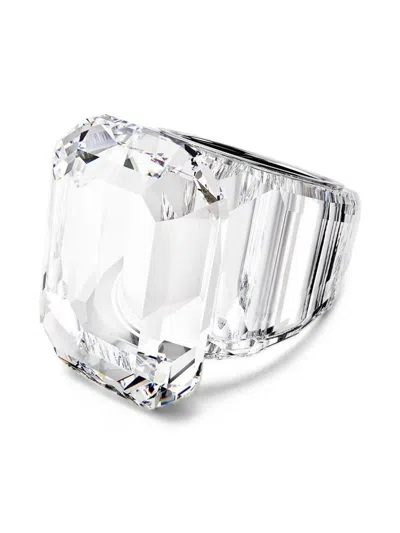 Swarovski Lucent Emerald-cut Crystal Ring In Neutral