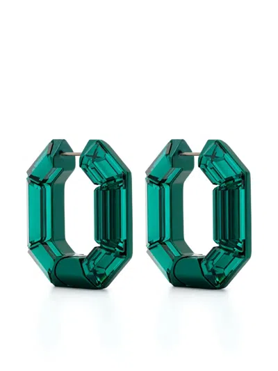 Swarovski Lucent Hoop Earrings In Green