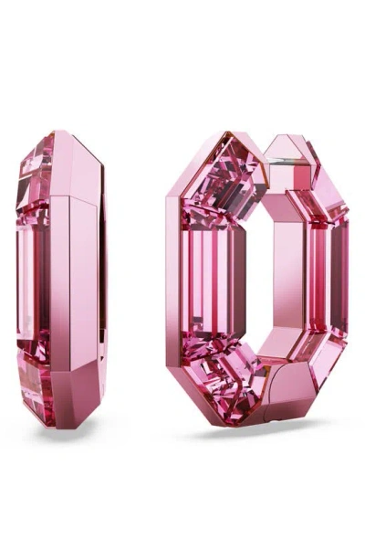 Swarovski Lucent Crystal Statement Earrings In Pink