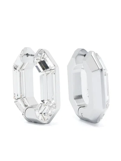 Swarovski Lucent Hoop Earrings In Silver