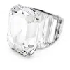 Swarovski Lucent Motif Ring Stainless Steel Shiny White In Silver Tone