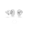 Swarovski Lucent Pierced Earrings Stud Rhodium Shiny Crystal In White