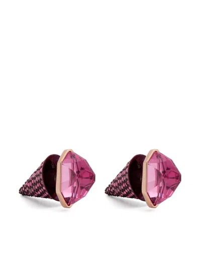 Swarovski Lucent Stud Earrings In 金色