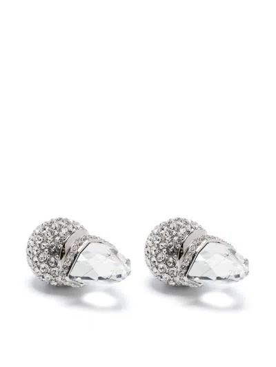 Swarovski Lucent Stud Earrings In Silver