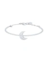 Swarovski Luna Bangle, Moon, White, Rhodium Plated Woman Bracelet Silver Size M Rhodium-plated, Swar In Silver