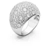 Swarovski Luna Cocktail Ring Full Rhodium Shiny Clear In Silver Tone
