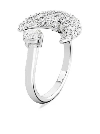 Swarovski Luna Crescent-moon Crystal Open Ring In Neutral