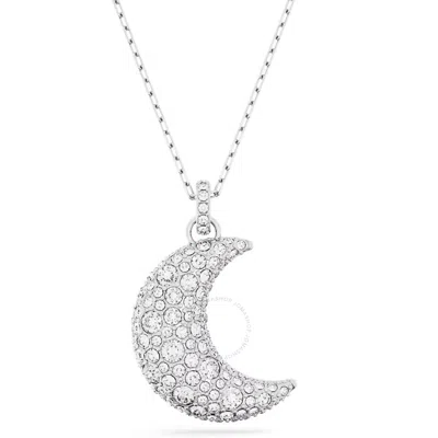 Swarovski Luna Pendant Rhodium Shiny Clear In Silver Tone