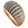 Swarovski Luxury 18k Rose Gold-plated Stainless Steel Black And Clear Crystal Ring