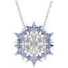 Swarovski Magic Snowflake Pendant And Brooch In Blue