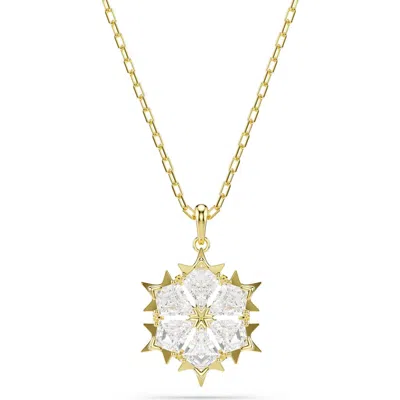 Swarovski Magic Snowflake Pendant Necklace In Gold