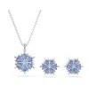 Swarovski Magic Snowflake Rhodium Plated Earrings And Necklace Set In Metallic