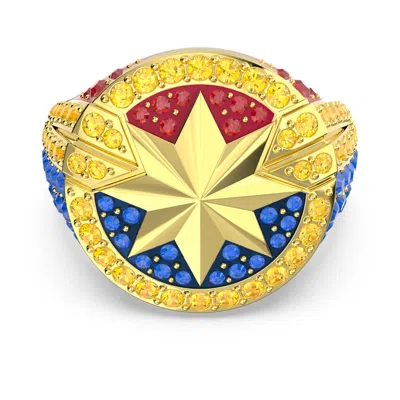 Swarovski Marvel Captain Marvel Ring In Gold
