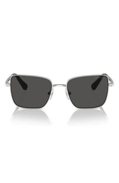 Swarovski Matric 56mm Round Sunglasses In Silver